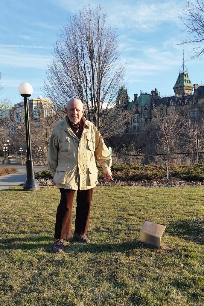 MLF Founder Ken Jewett in Major Hill's Park - Large sugar maple planted on June 9th, 2015 to formalize NCC's partnership with Maple Leaves Forever