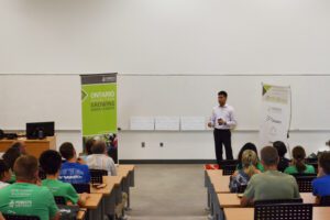 Emad Ali, of Maple Leaves Forever, addresses the contestants